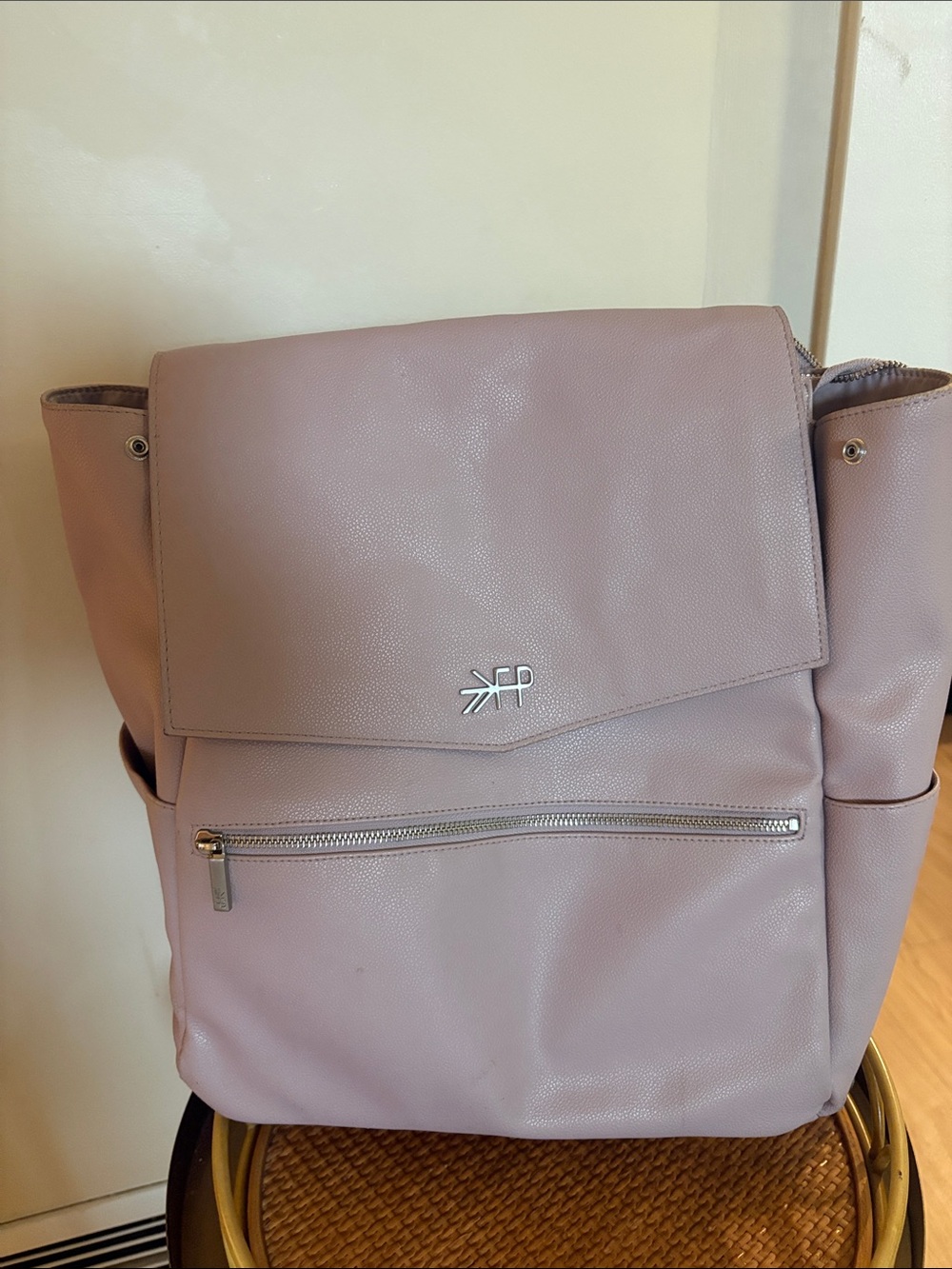 Soft Lavender Faux Leather diaper bag